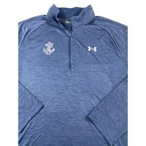 Under Armour Mens XXL Navy Blue Heather US Naval Academy Anchor 1/4 Zip Pullover